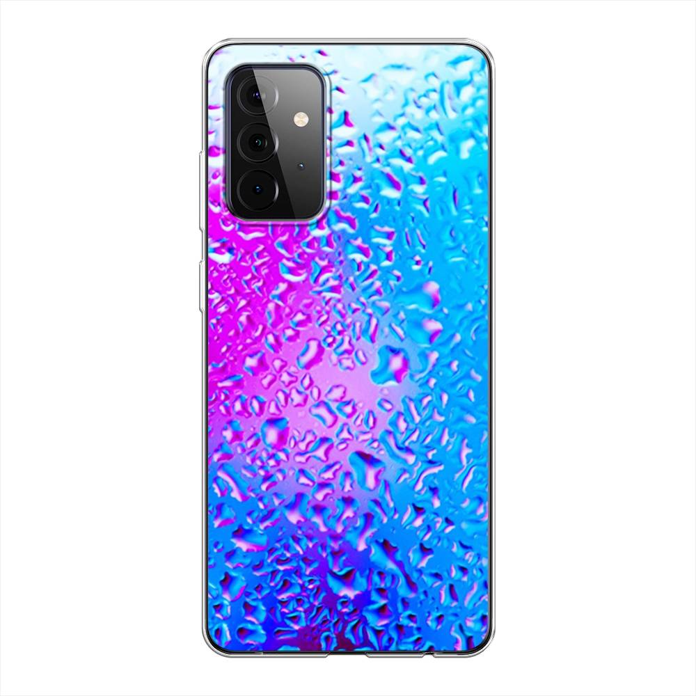 

Чехол на Samsung Galaxy A72 "Капли на стекле", Голубой;розовый, 2101950-3