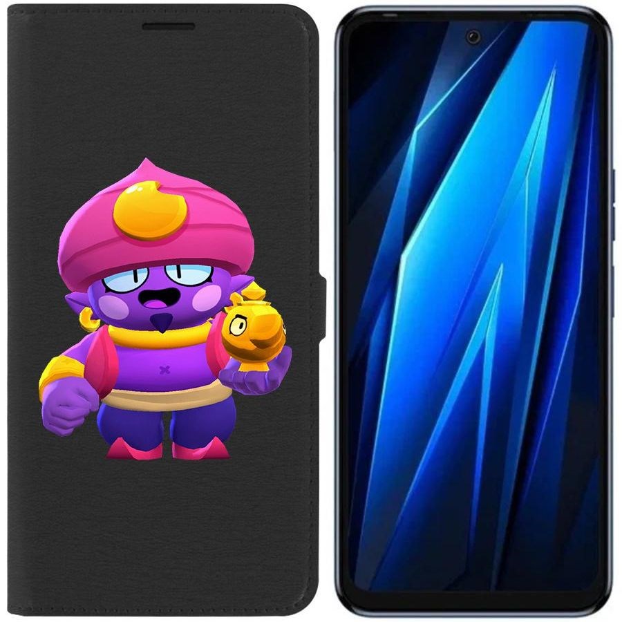 

Чехол-книжка Eco для Tecno Pova 4 Brawl Stars-Джин (черный)