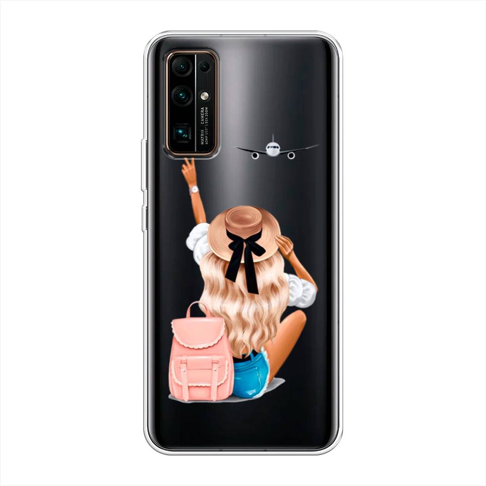 

Чехол Awog на Honor 30 "Автостопом самолетом", Бежевый;розовый;голубой, 612150-7
