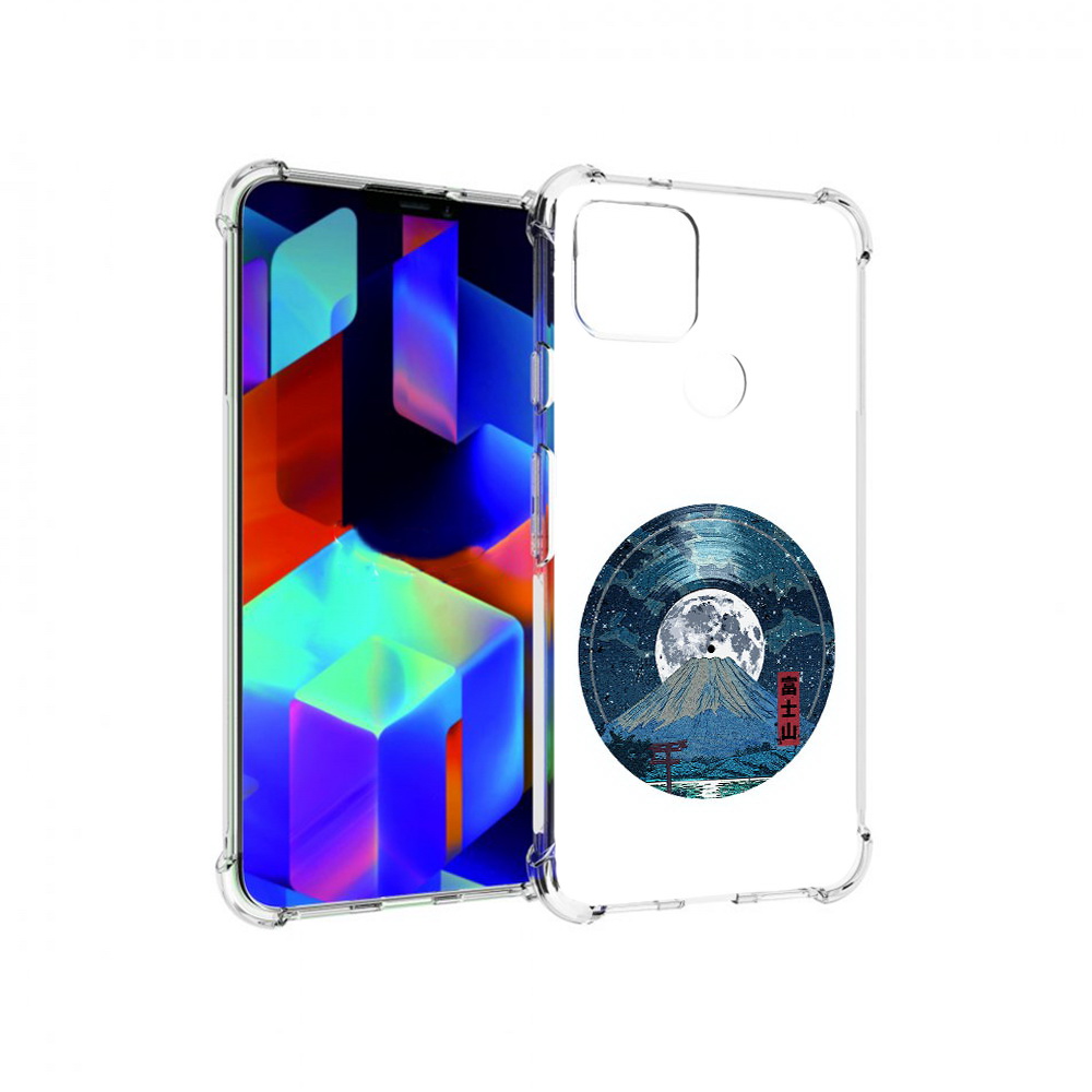 

Чехол MyPads Tocco для Google Pixel 5 нарисованная виниловая гора с луной, Прозрачный, Tocco