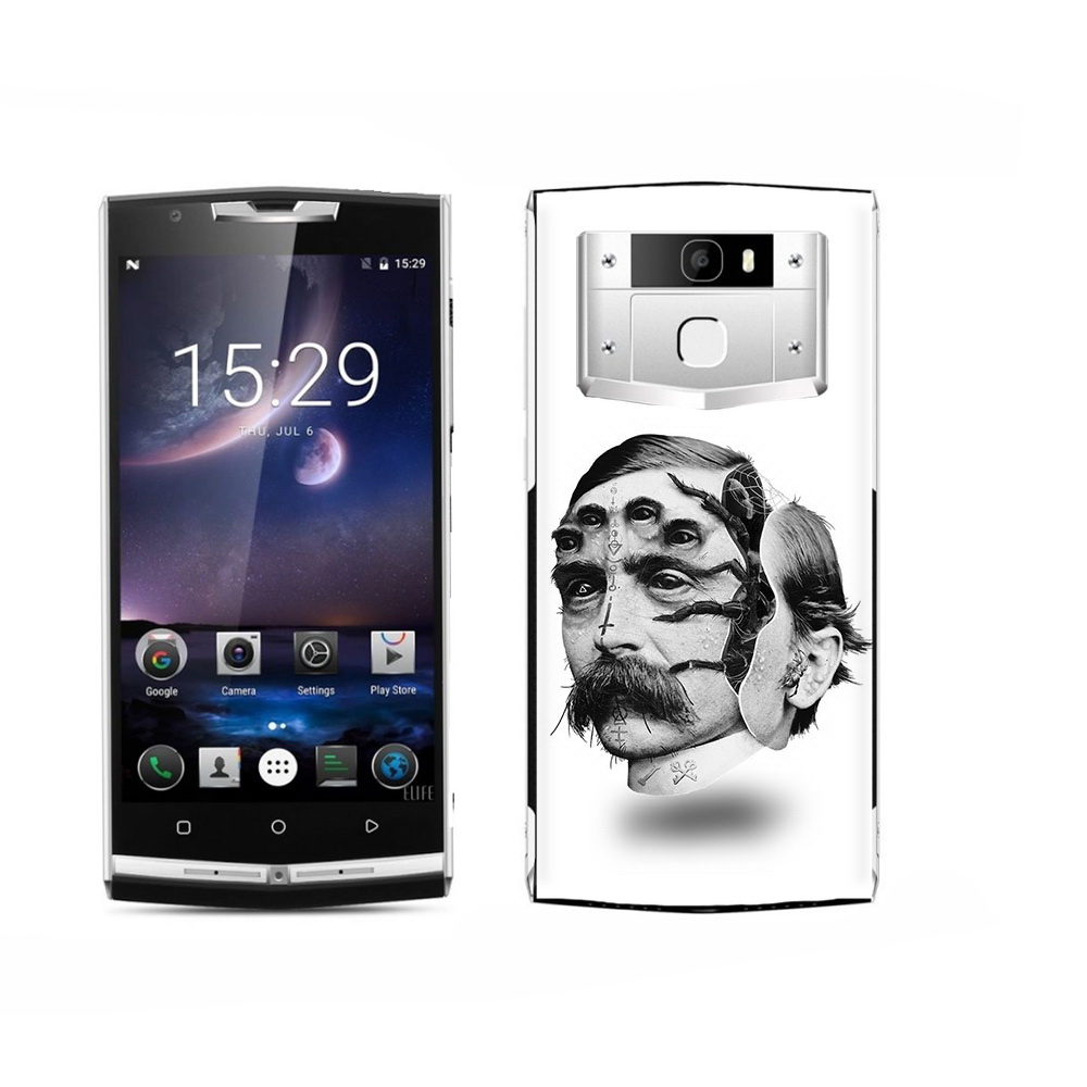 

Чехол MyPads Tocco для Oukitel K15 Plus страшное лицо мужчины, Прозрачный, Tocco