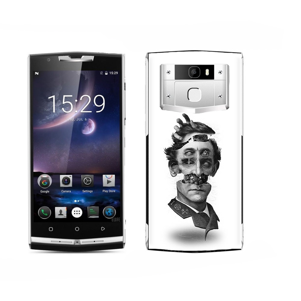 

Чехол MyPads Tocco для Oukitel K15 Plus страшное лицо абстракция, Прозрачный, Tocco