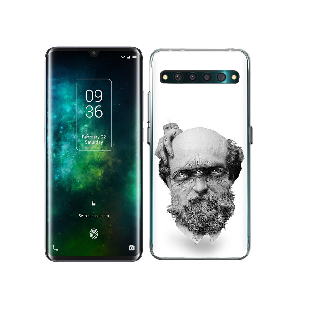 

Чехол MyPads Tocco для TCL 10 Pro страшный бородатый мужчина абстракция, Прозрачный, Tocco