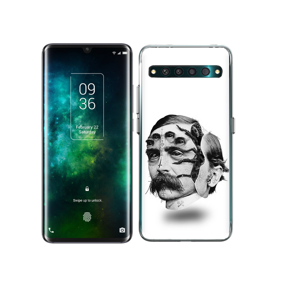 

Чехол MyPads Tocco для TCL 10 Pro страшное лицо мужчины, Прозрачный, Tocco