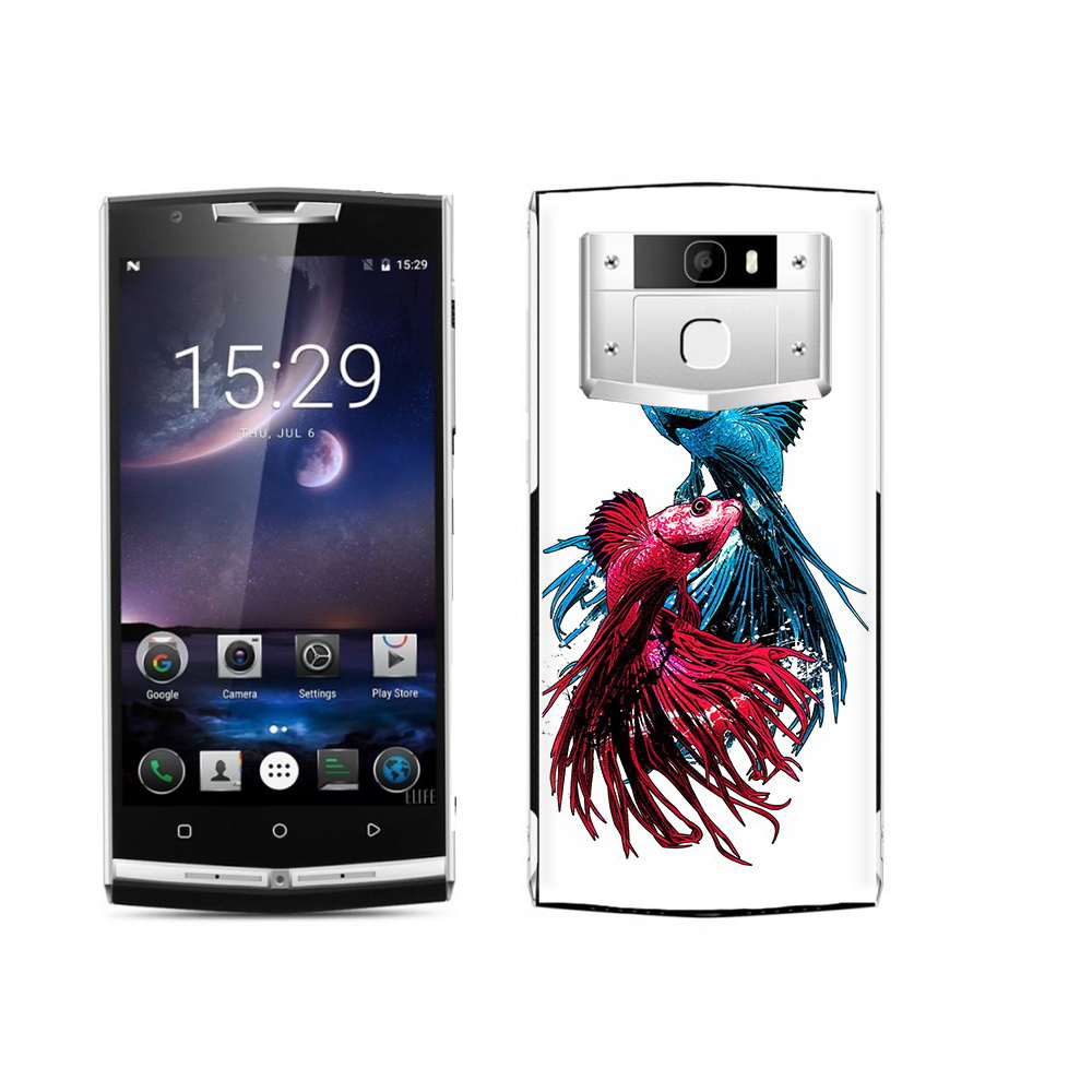 

Чехол MyPads Tocco для Oukitel K15 Plus рыбы петушки, Прозрачный, Tocco