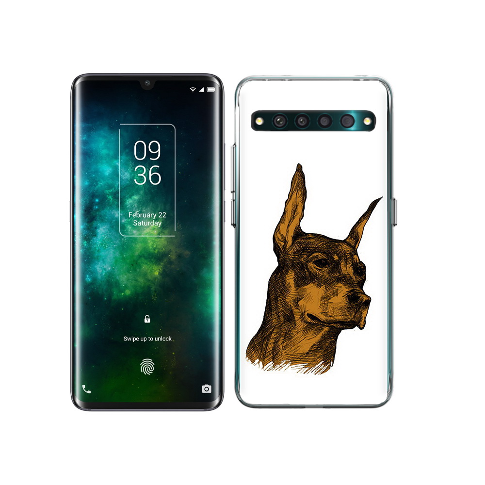 

Чехол MyPads Tocco для TCL 10 Pro скетч доберман, Прозрачный, Tocco