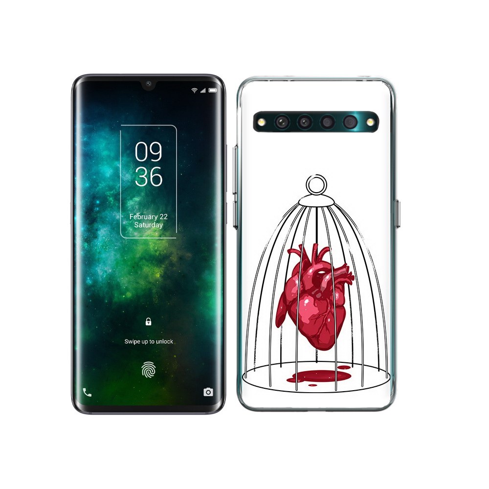 

Чехол MyPads Tocco для TCL 10 Pro сердце в клетке, Прозрачный, Tocco