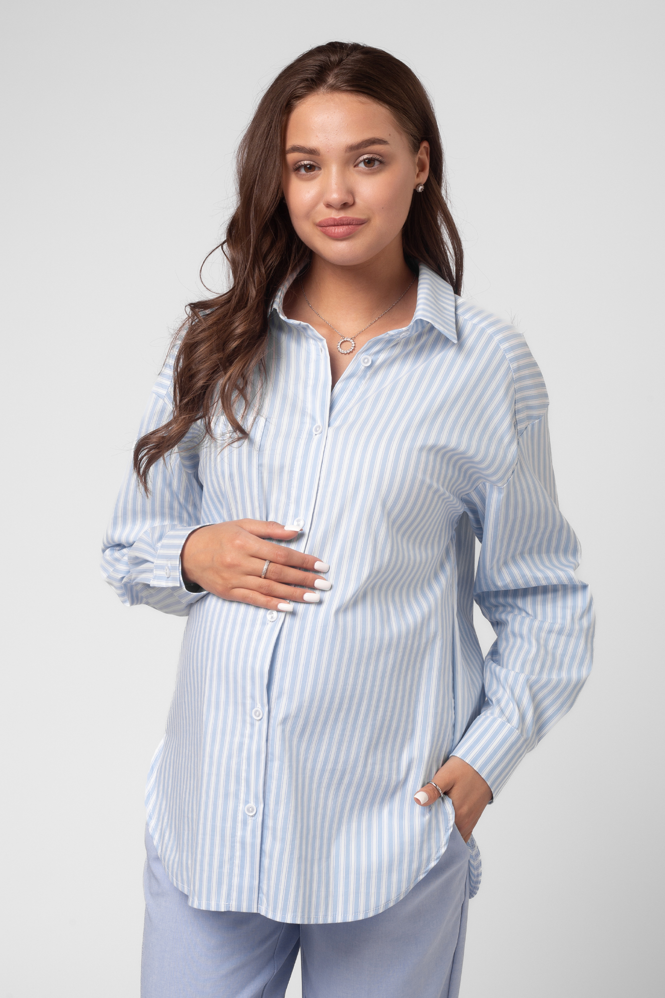 Рубашка для беременных женская Mama's fantasy 04-64323MF голубая XL