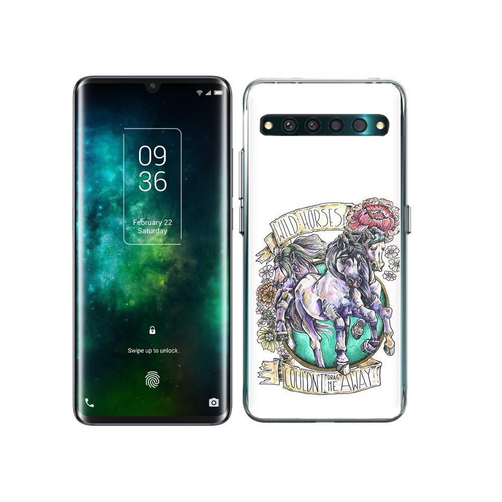 

Чехол MyPads Tocco для TCL 10 Pro рисунок коней в цветах, Прозрачный, Tocco