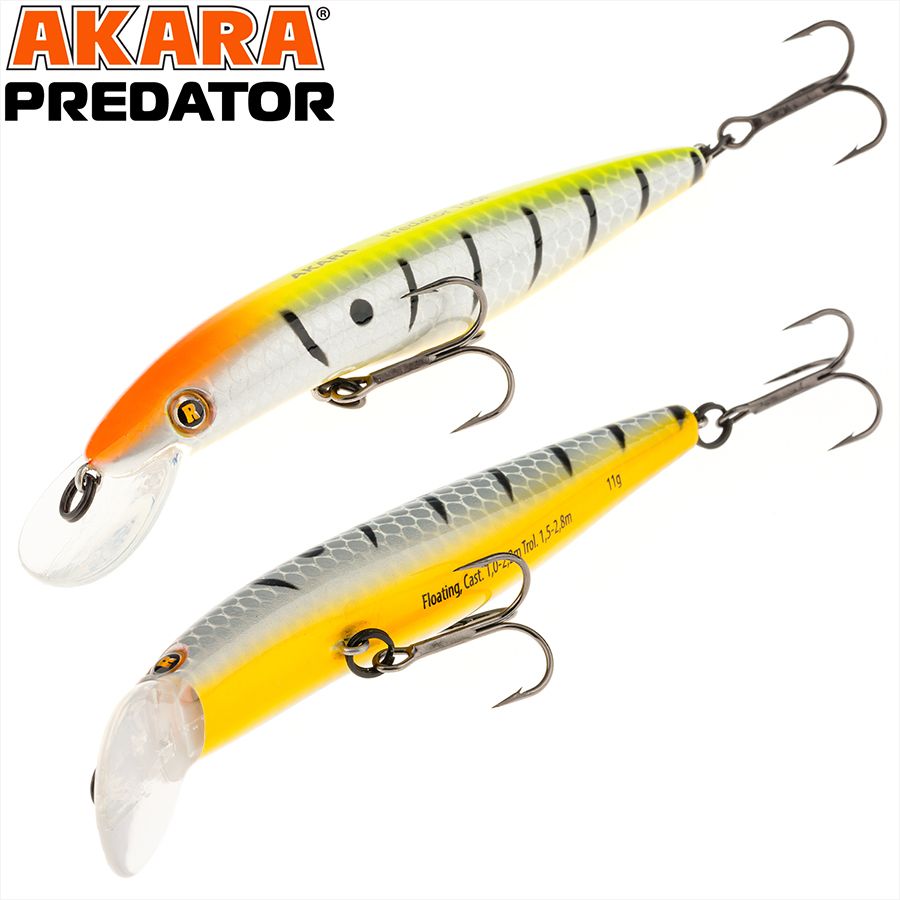 

Воблер Akara Predator 100F 11гр 2/5 oz 3,9 in A 6, Разноцветный, Predator