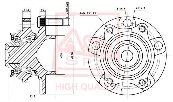 

Ступица колеса ASVA NSWH-V35F