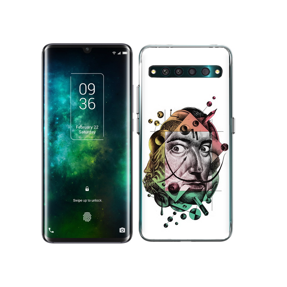 

Чехол MyPads Tocco для TCL 10 Pro разноцветное лицо абстракция, Прозрачный, Tocco