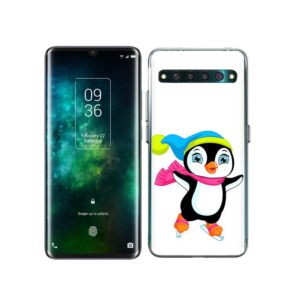 

Чехол MyPads Tocco для TCL 10 Pro пингвин на коньках, Прозрачный, Tocco