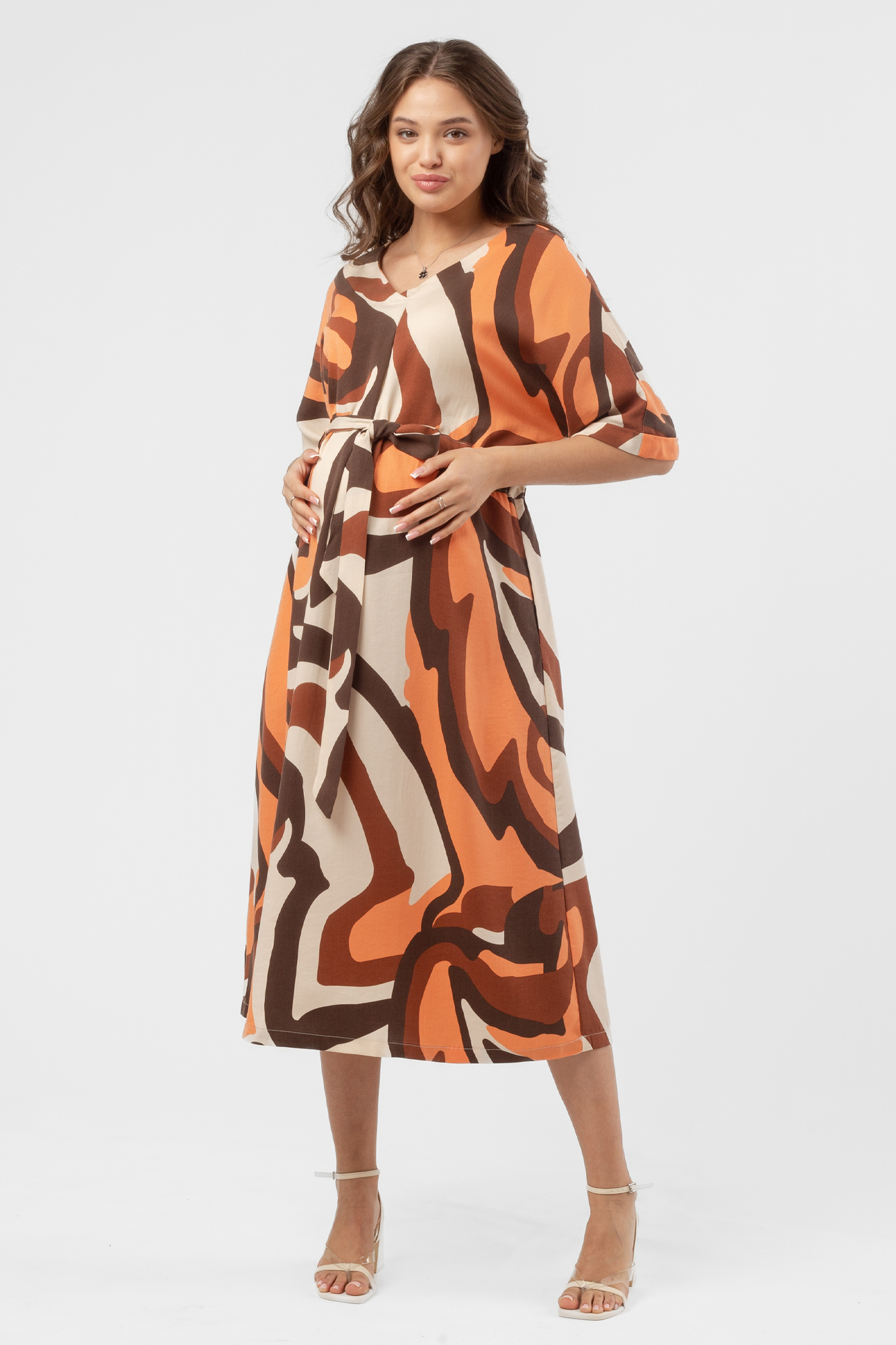 Платье для беременных женское Magica bellezza 08-63023MB коричневое L/XL