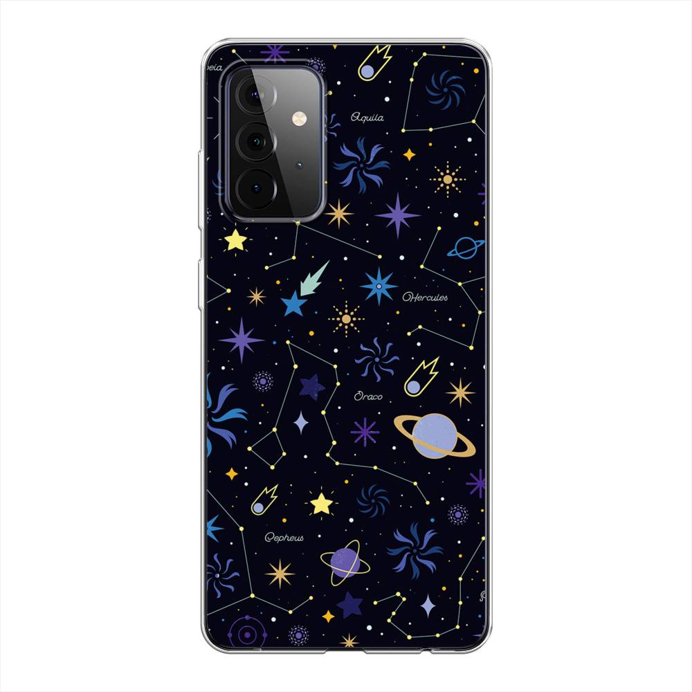 

Чехол на Samsung Galaxy A72 "Цветной космос", Желтый, 2101950-2