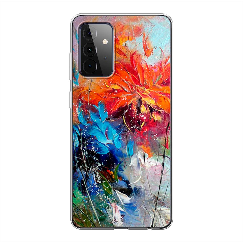 

Чехол на Samsung Galaxy A72 "Абстрактные цветы", Оранжевый;синий, 2101950-4