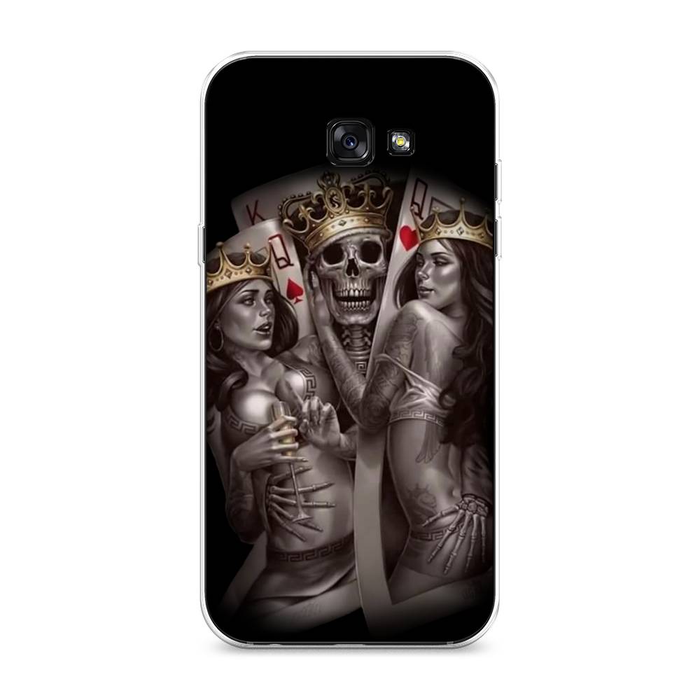 

Чехол на Samsung Galaxy A7 2017 "Карты король и королевы", Серый;желтый, 20950-6