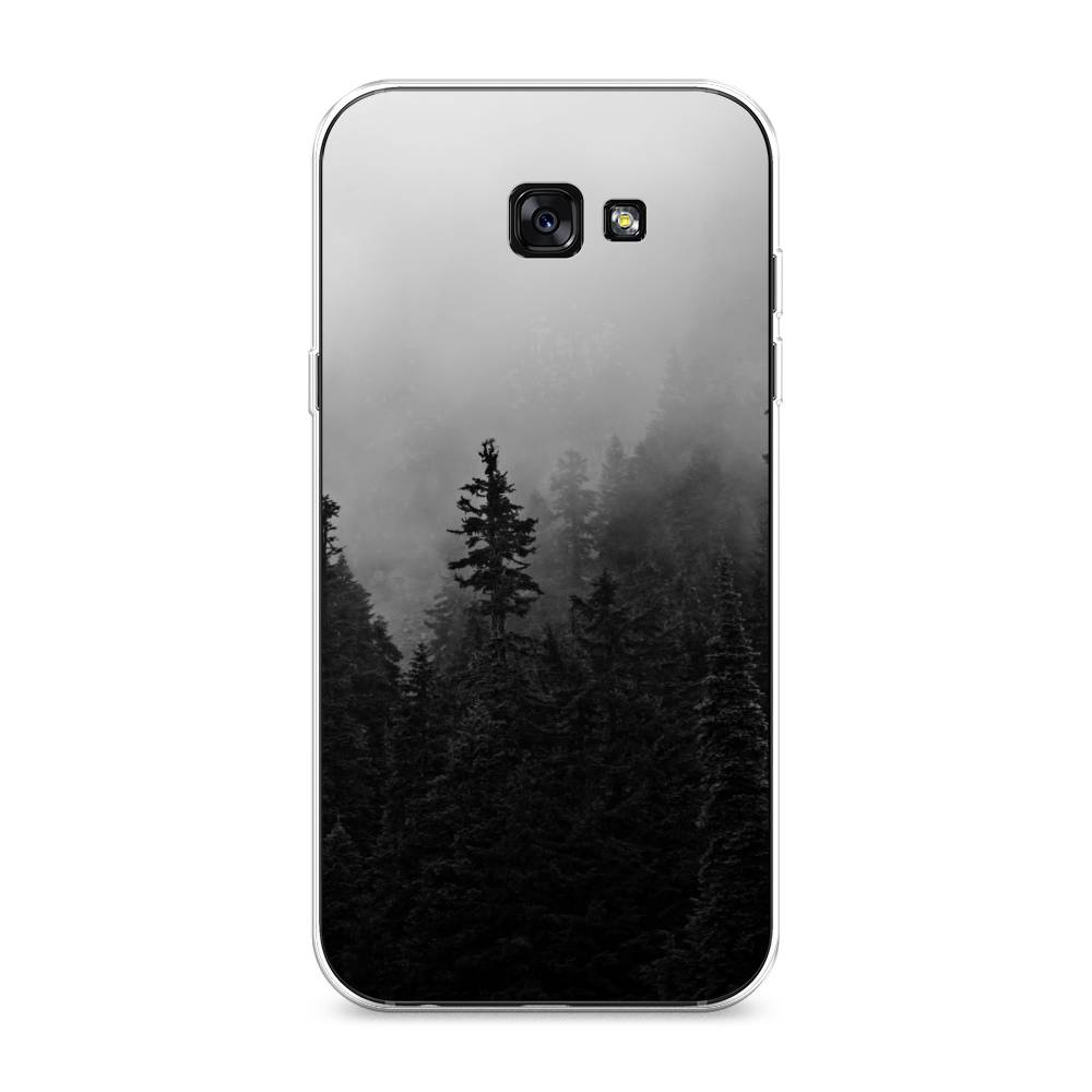 

Чехол на Samsung Galaxy A7 2017 "Туманный лес", Серый;черный, 20950-2