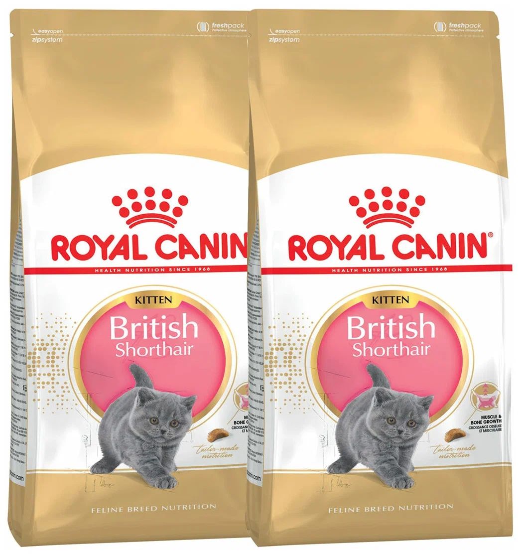 

Сухой корм для котят Royal Canin British Shorthair Kitten, для британских, 2 шт по 10 кг