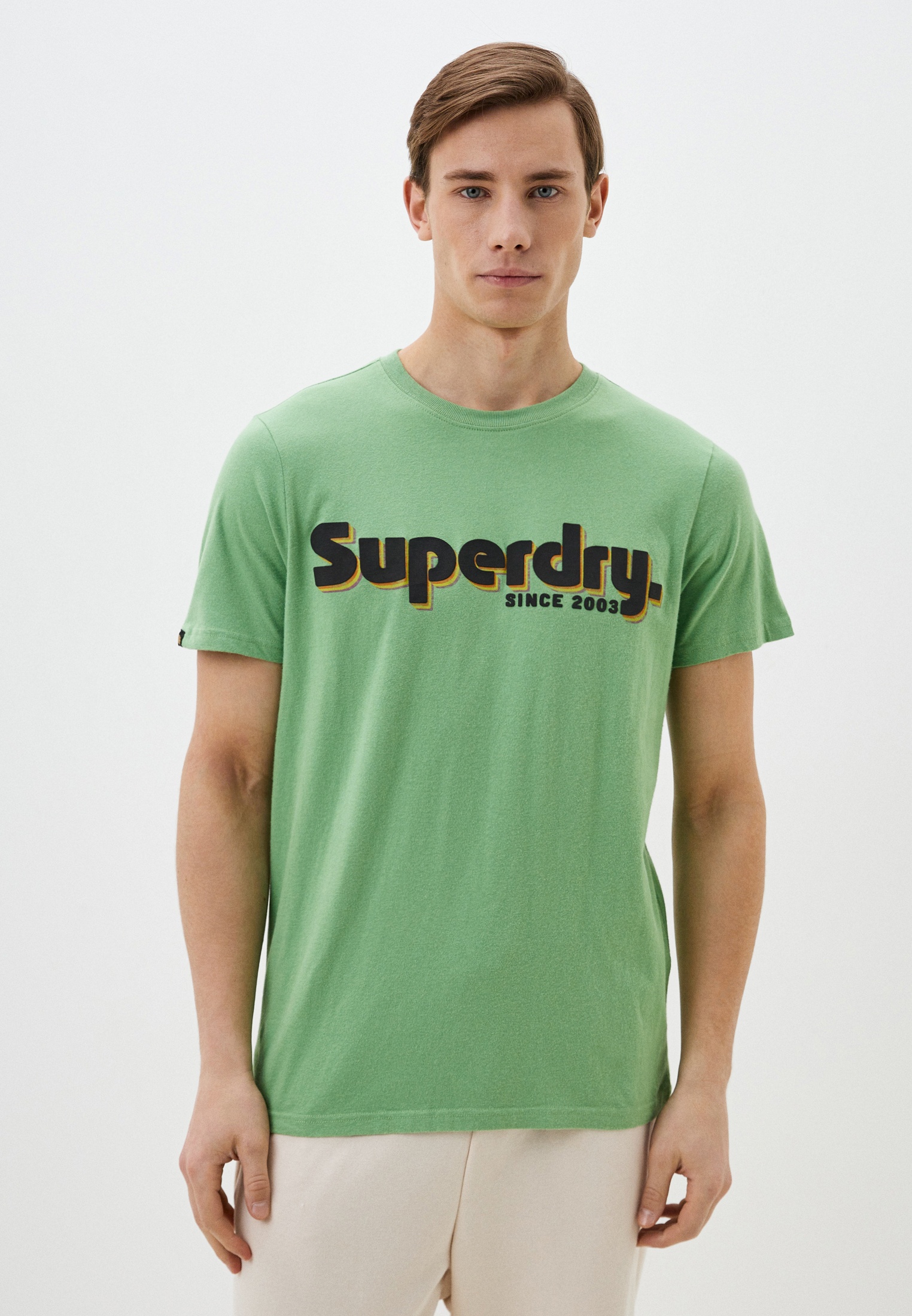 

Футболка мужская Superdry M1011756A зеленая 2XL, Зеленый, M1011756A