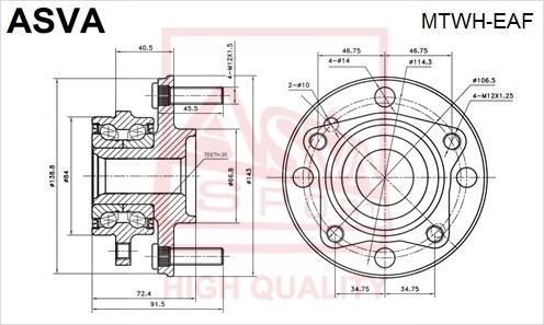 

Ступица колеса ASVA MTWH-EAF