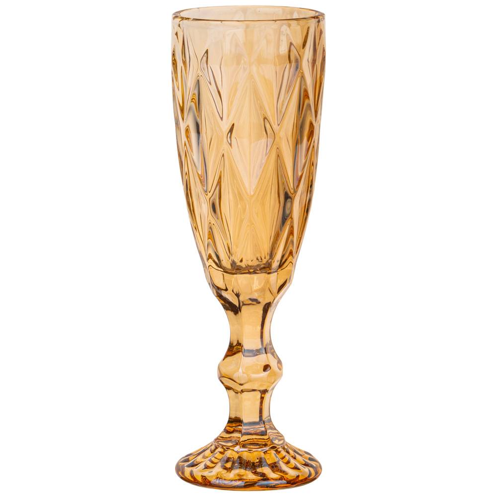 Набор бокалов для шампанского Magistro «Круиз», 160 мл, 7x20 см, 2 шт, цвет янтарный