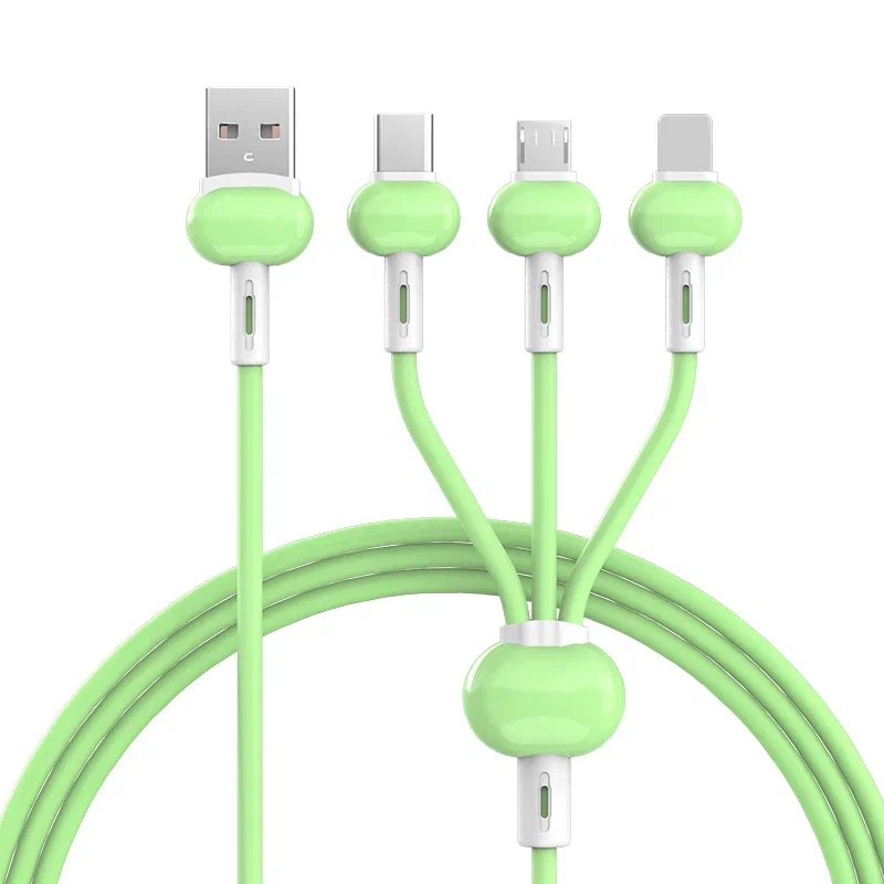 

Кабель lightning/type-c/micro - usb QVATRA XS-036 1.2 м зеленый, XS-036