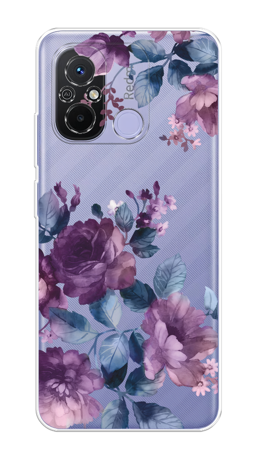 

Чехол на Redmi 12C, Poco C55 "Purple Blossoms", Синий;фиолетовый, 318250-1