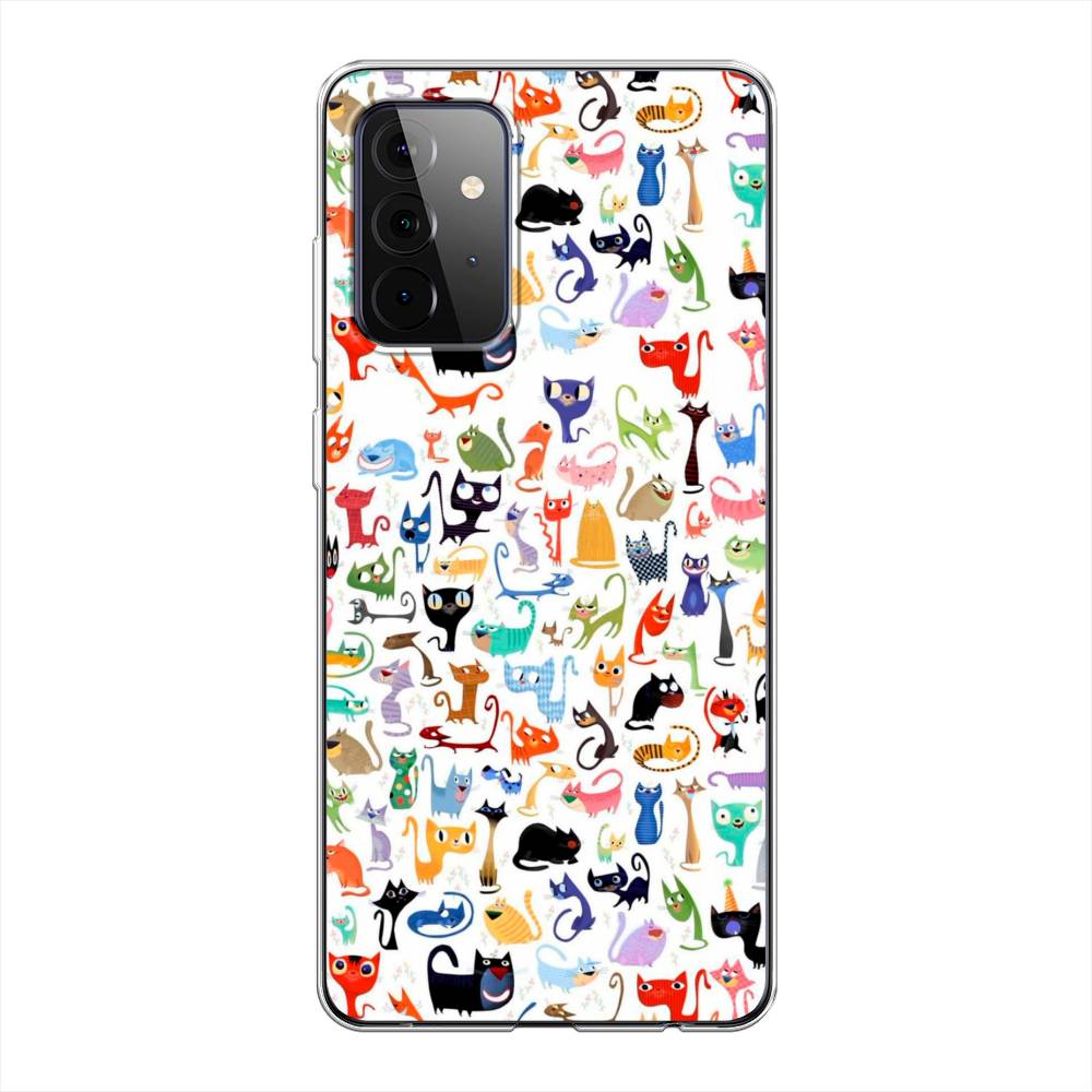 

Чехол на Samsung Galaxy A72 "Цветные коты", Разноцветный, 2101950-1