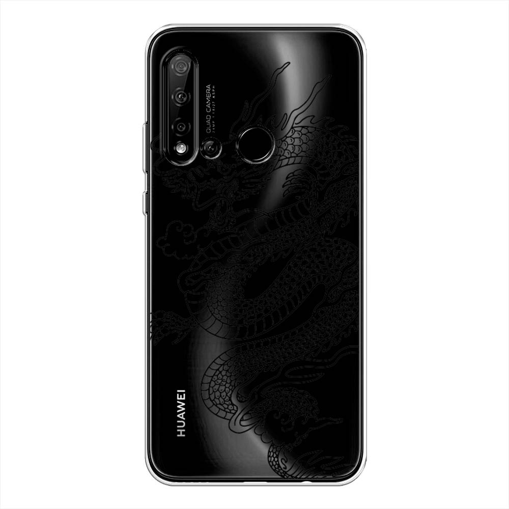 

Чехол на Huawei Nova 5i "Большой китайский дракон", Черный;серый, 69850-1