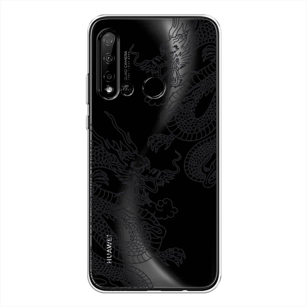 

Чехол на Huawei Nova 5i "Два китайских дракона", Серый;черный, 69850-1