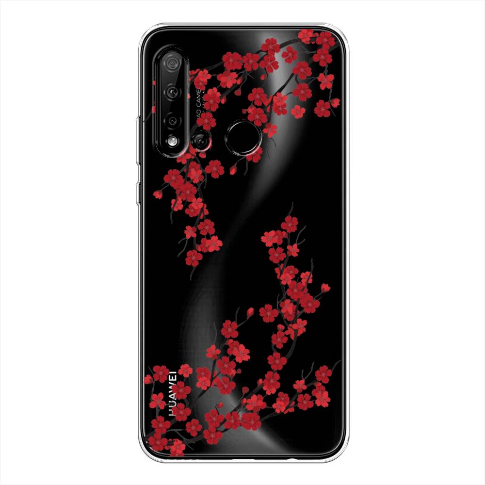 

Чехол на Huawei Nova 5i "Красная сакура", Красный;черный, 69850-2