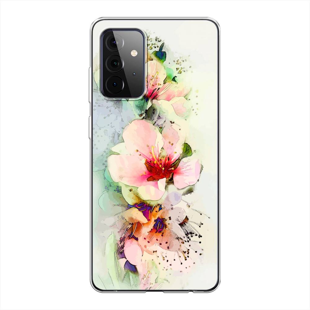 

Чехол на Samsung Galaxy A72 "Нежные цветы", Зеленый;розовый, 2101950-2