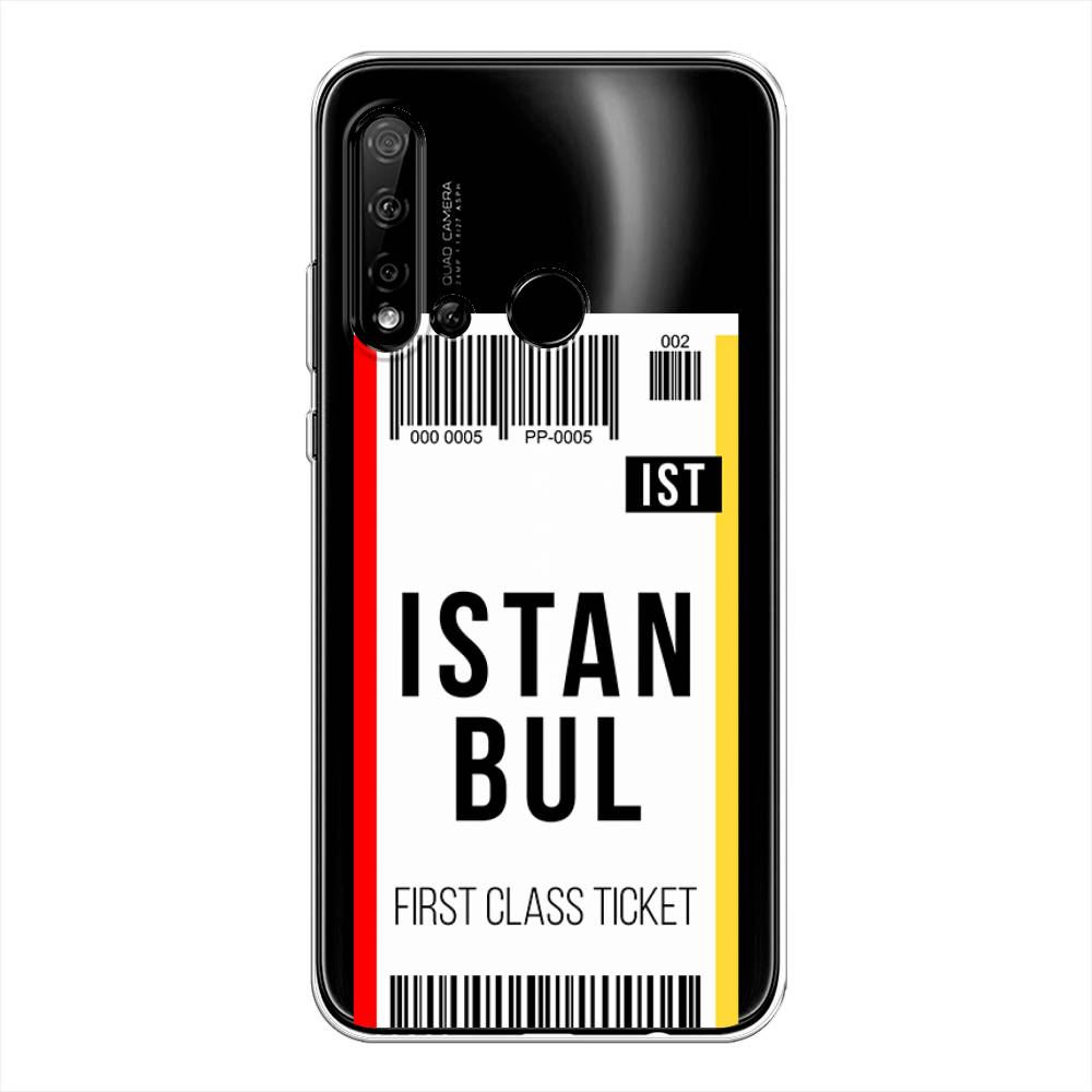 

Чехол на Huawei Nova 5i "Билет в Стамбул", Белый;черный;красный, 69850-6