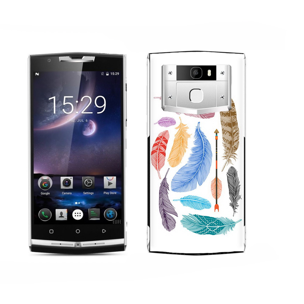 

Чехол MyPads Tocco для Oukitel K15 Plus разноцветные перья, Прозрачный, Tocco