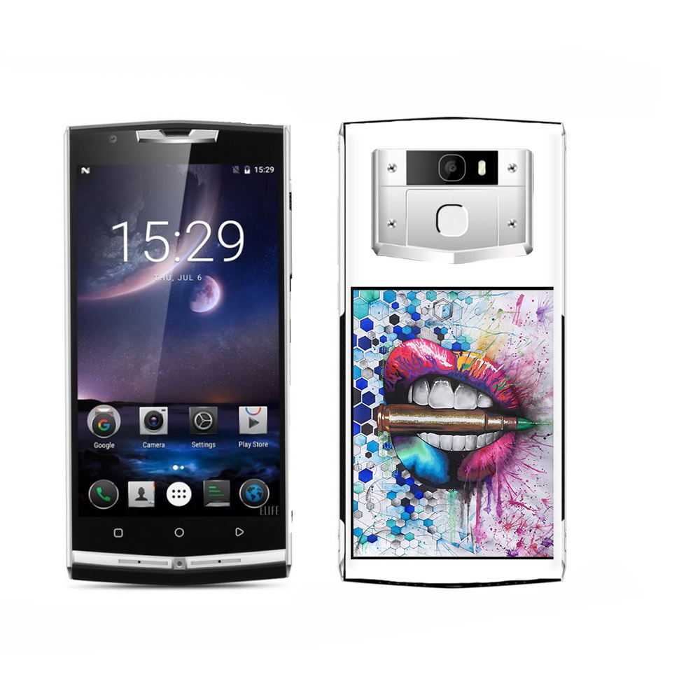 

Чехол MyPads Tocco для Oukitel K15 Plus разноцветные губы с пулей, Прозрачный, Tocco