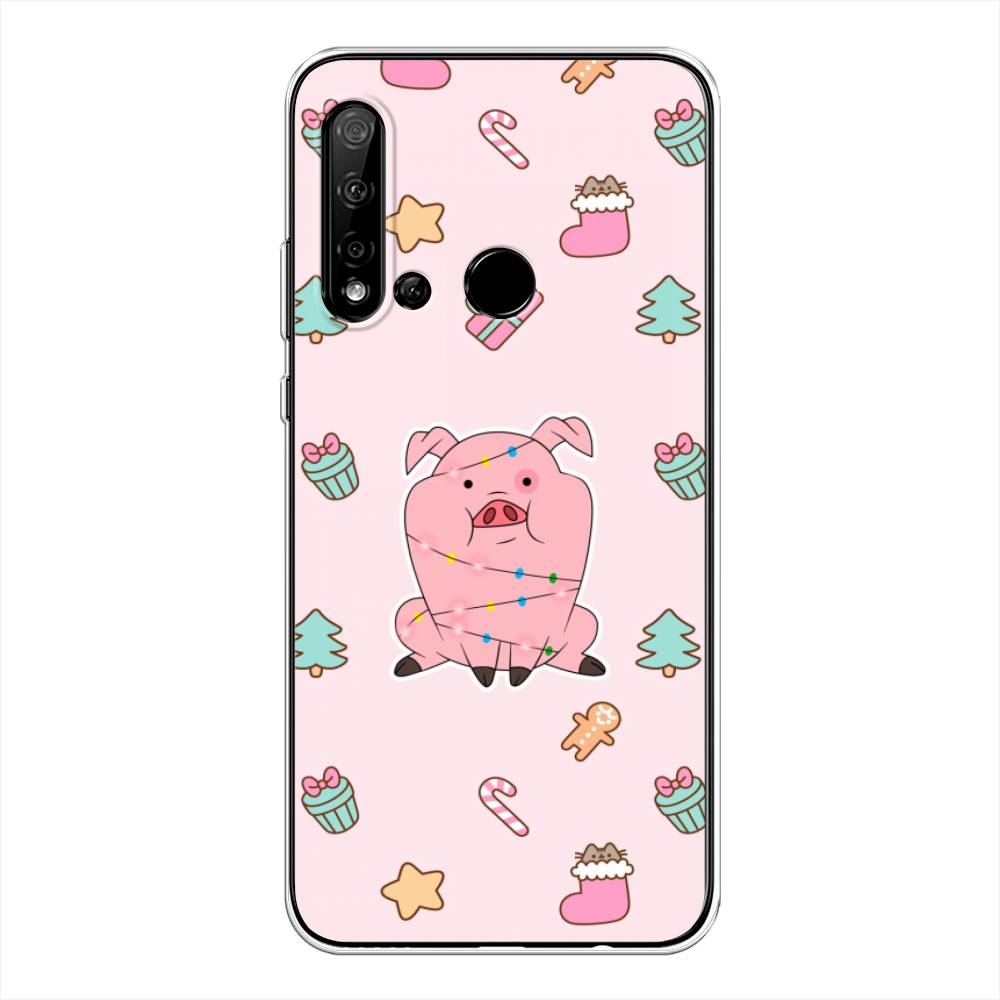 

Чехол на Huawei Nova 5i "Розовая свинка", Розовый;зеленый, 69850-5