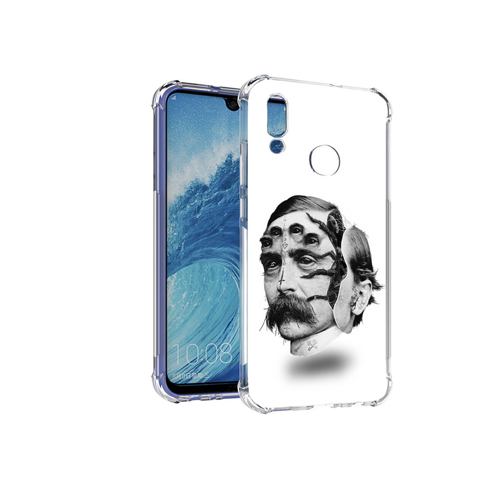 

Чехол MyPads Tocco для Huawei P Smart (2019) страшное лицо мужчины, Прозрачный, Tocco