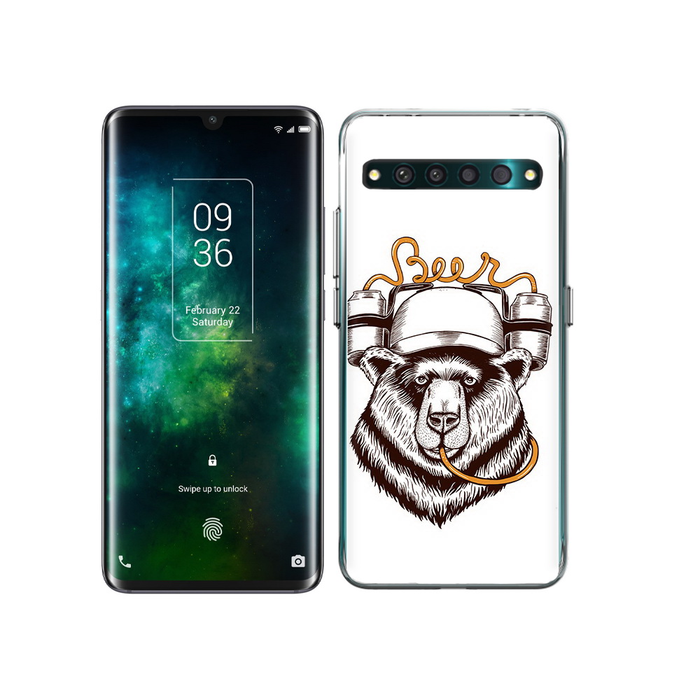 

Чехол MyPads Tocco для TCL 10 Pro пивной медведь, Прозрачный, Tocco