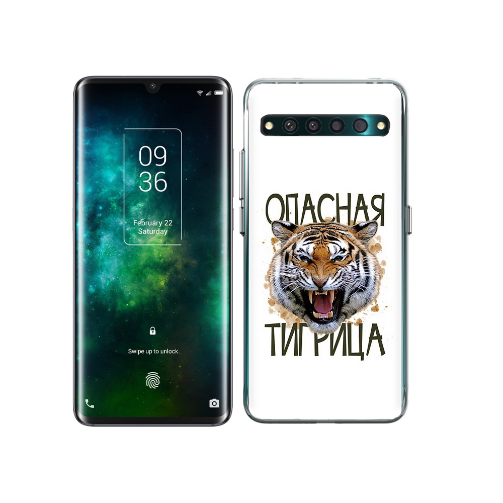 

Чехол MyPads Tocco для TCL 10 Pro опасная тигрица, Прозрачный, Tocco