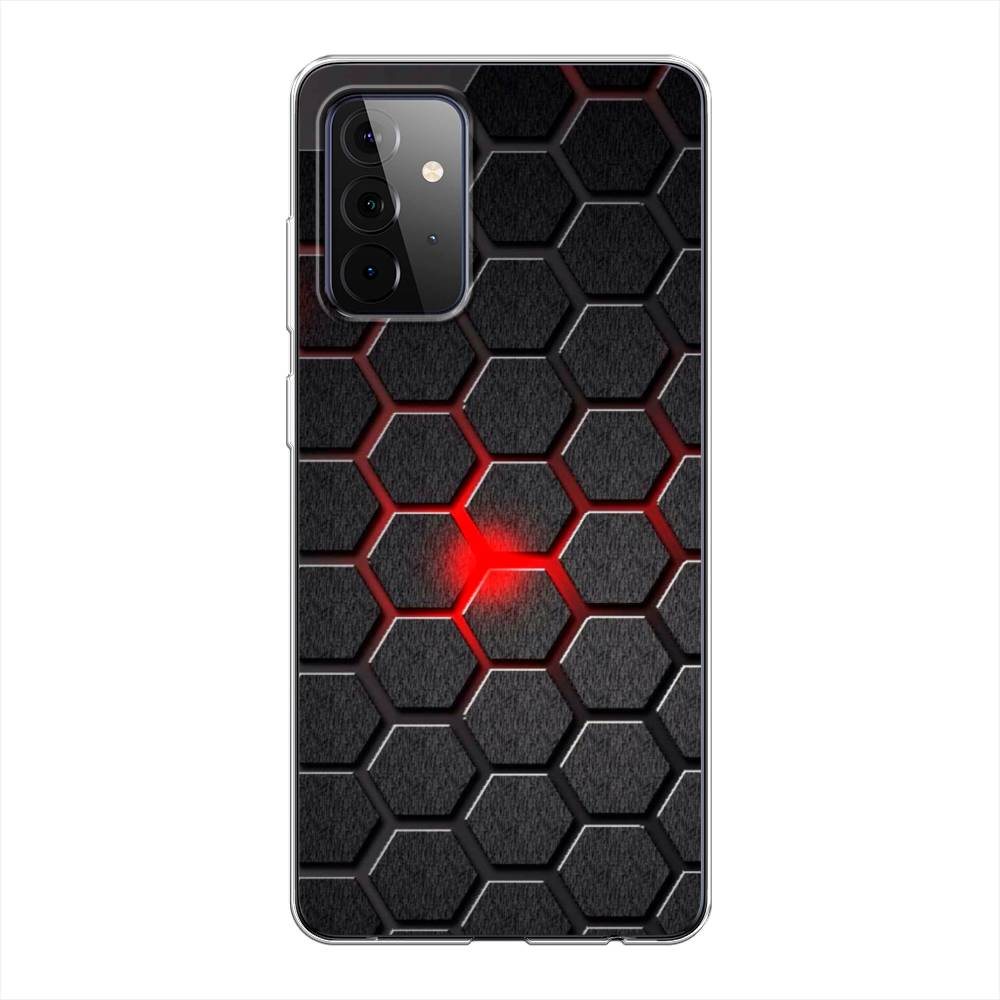 

Чехол на Samsung Galaxy A72 "Соты красные", Красный;черный;серый, 2101950-3