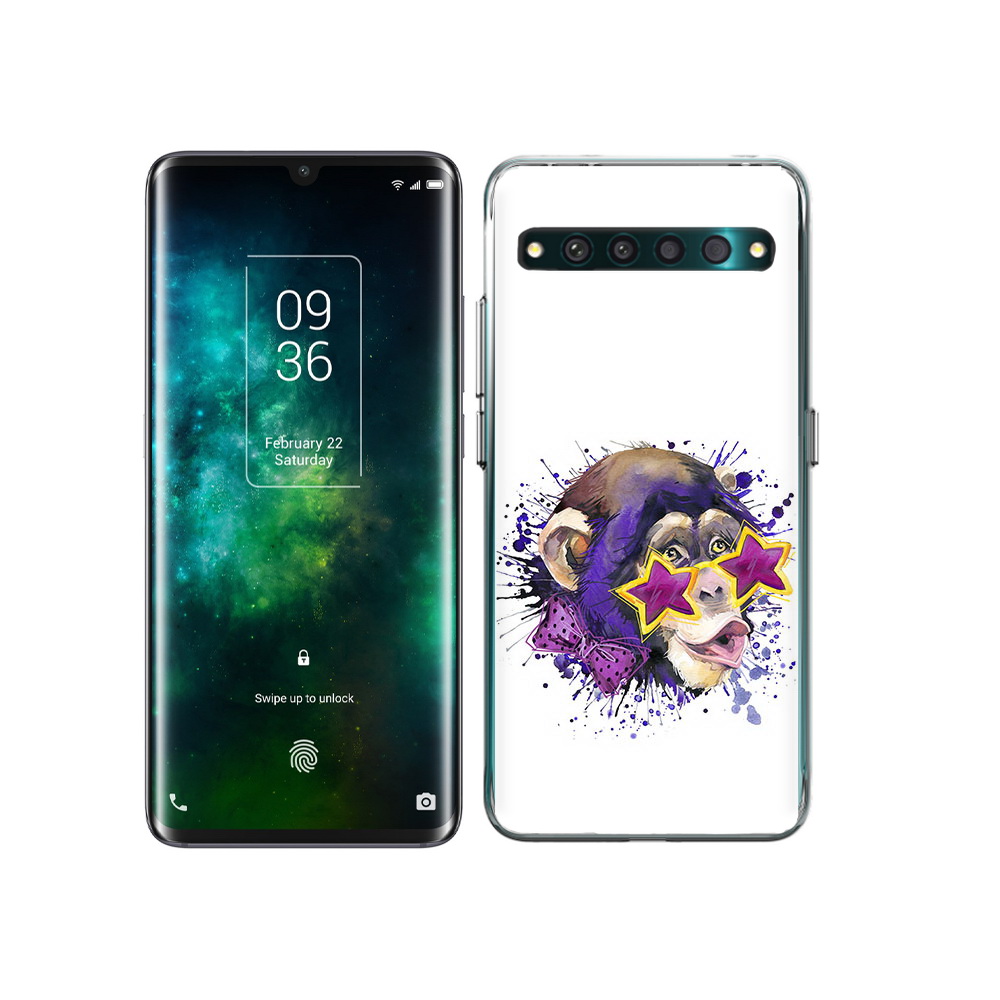 

Чехол MyPads Tocco для TCL 10 Pro обезьяна в очках, Прозрачный, Tocco
