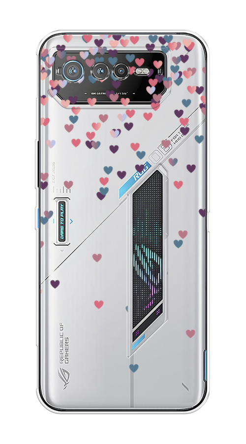 

Чехол на Asus ROG Phone 6 "Посыпка сердечки", Розовый;фиолетовый, 44650-3