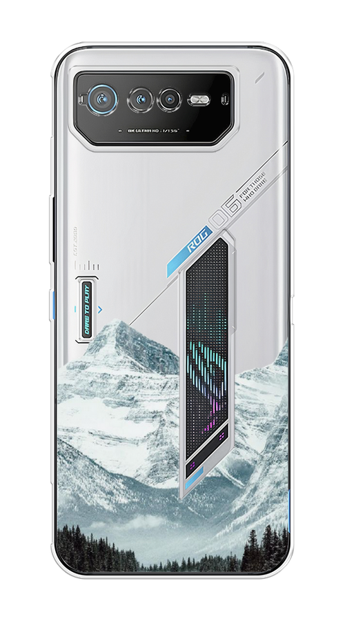 

Чехол на Asus ROG Phone 6 "Горы арт 1", Белый;зеленый, 44650-2
