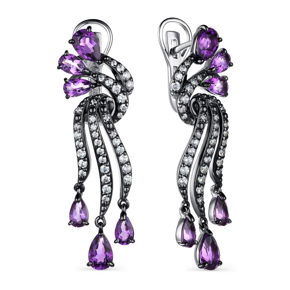 

Серьги из серебра с аметистом АЛЬКОР 02-1814_00АМ-00, 02-1814_00АМ-00