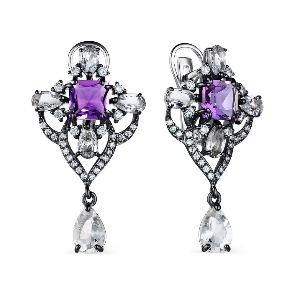 

Серьги из серебра с аметистом АЛЬКОР 02-1822_0М64-00, 02-1822_0М64-00