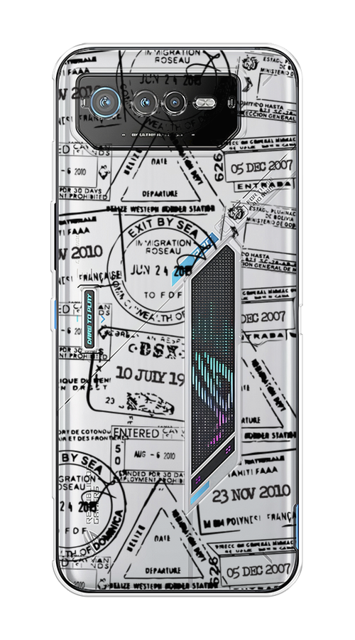 

Чехол на Asus ROG Phone 6 "Visa stamps 2", Белый;черный;серый, 44650-2