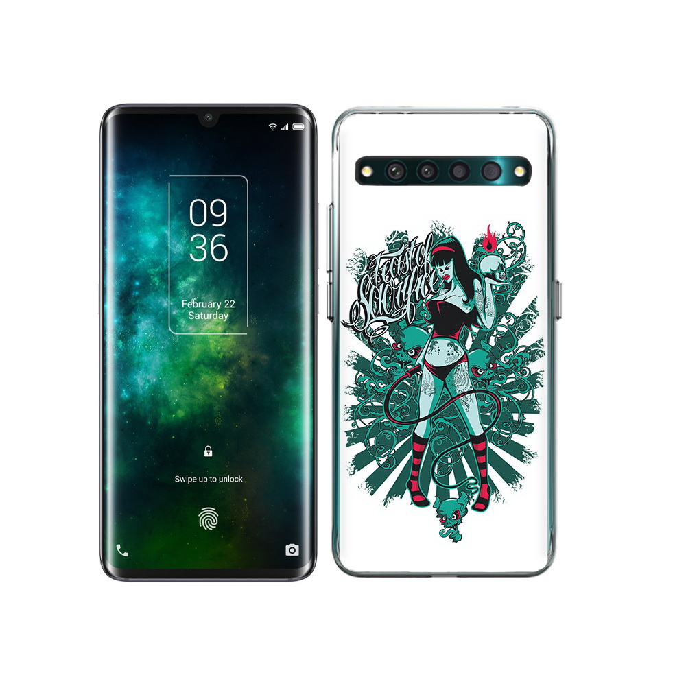

Чехол MyPads Tocco для TCL 10 Pro нарисованная девушка в татуировках, Прозрачный, Tocco