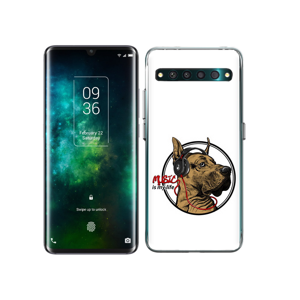 

Чехол MyPads Tocco для TCL 10 Pro музыкальная собака, Прозрачный, Tocco