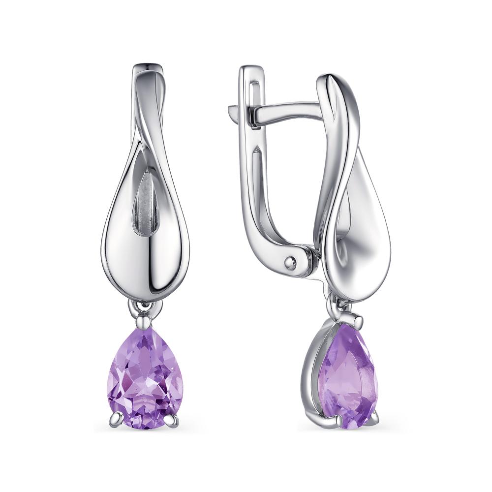 

Серьги из серебра с аметистом АЛЬКОР 02-1689_00АМ-00, 02-1689_00АМ-00